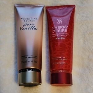 NWT Victoria's Secret Bare Vanilla and Cherry Desire Lotion Set.